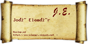 Joó Elemér névjegykártya